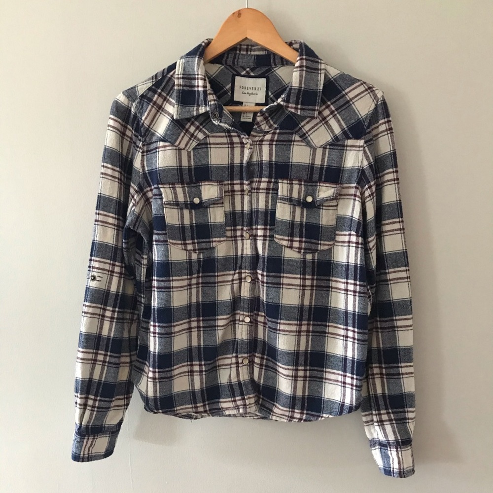 Forever 21 pearl snap flannel